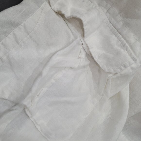 Le Chateau Vintage Women's White Linen Cargo Shorts - Picture 5 of 8